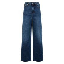 Straight-leg high-waisted jeans