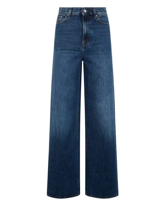 Straight-leg high-waisted jeans