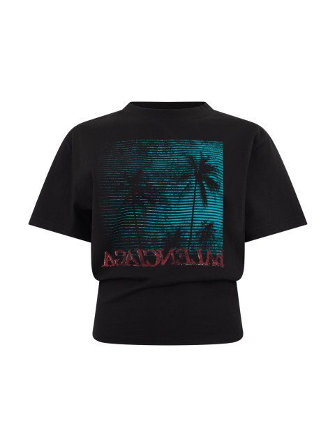 Crop T-shirt with Graphic Design