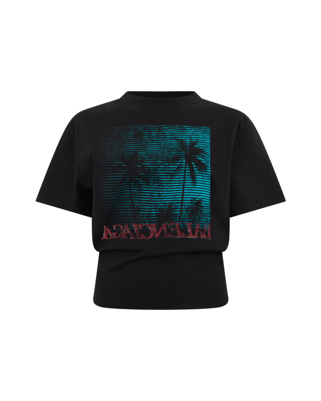 Crop T-shirt with Graphic Design