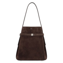 Bucket bag in suede leather