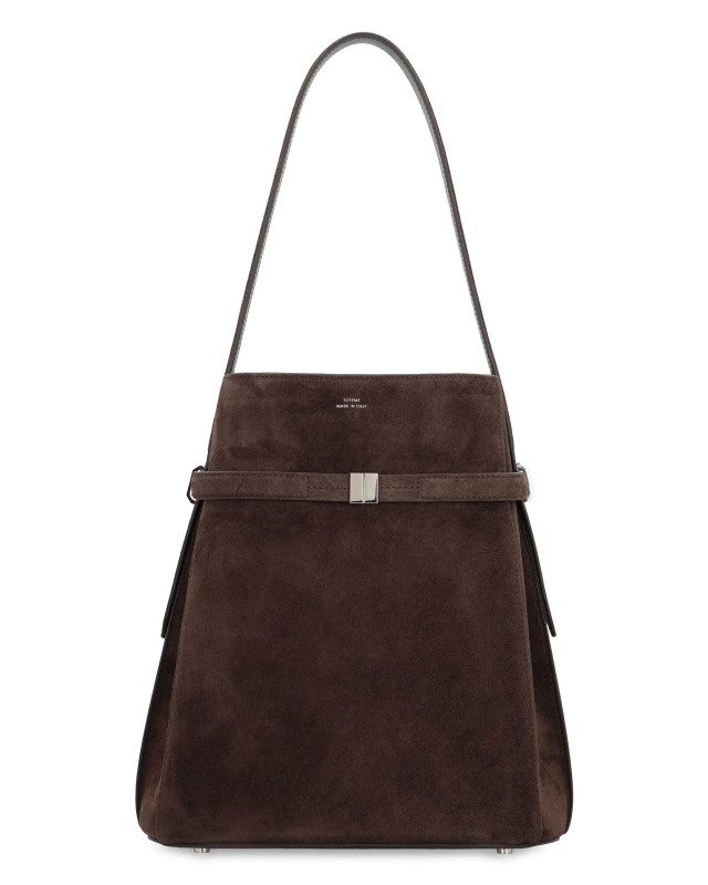 Bucket bag in suede leather