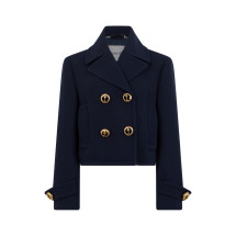 Short wool jacket with decorative buttons