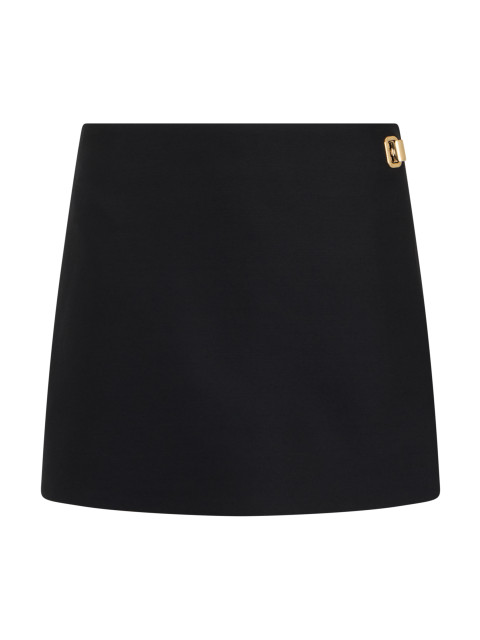 Short pants skirt in wool and silk blend