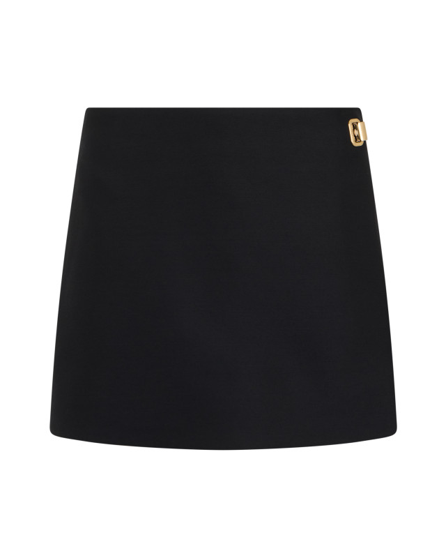 Short pants skirt in wool and silk blend