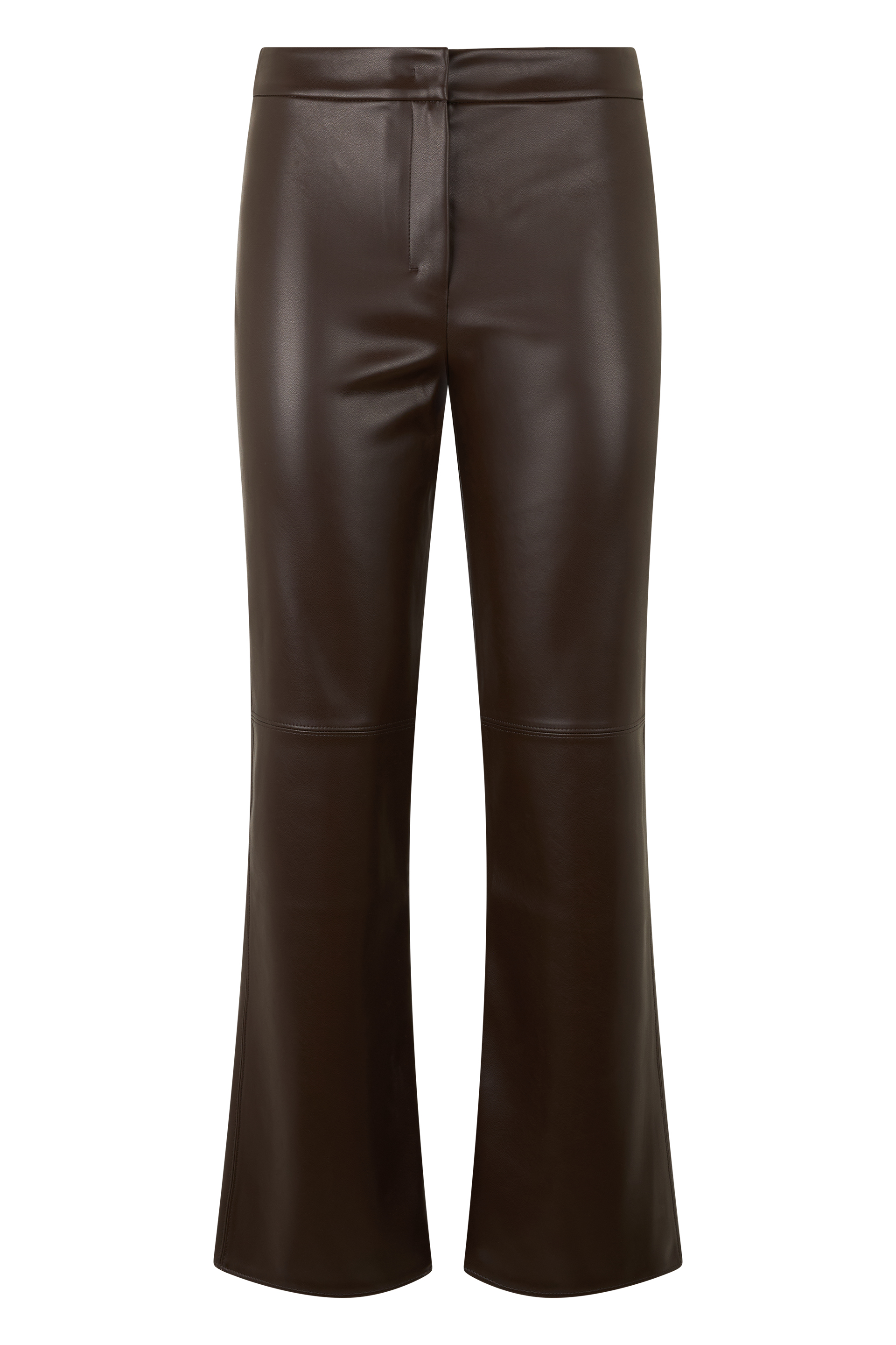 Flared synthetic leather pants