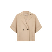 Virgin wool coat with three-quarter sleeves