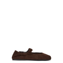 Dark brown shoe with hook-and-loop closure