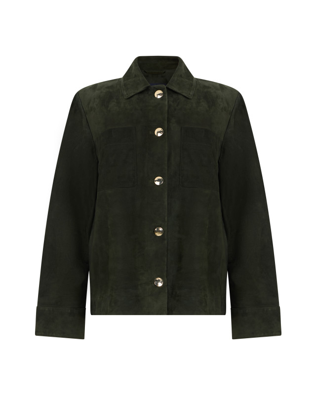 Suede jacket with buttons