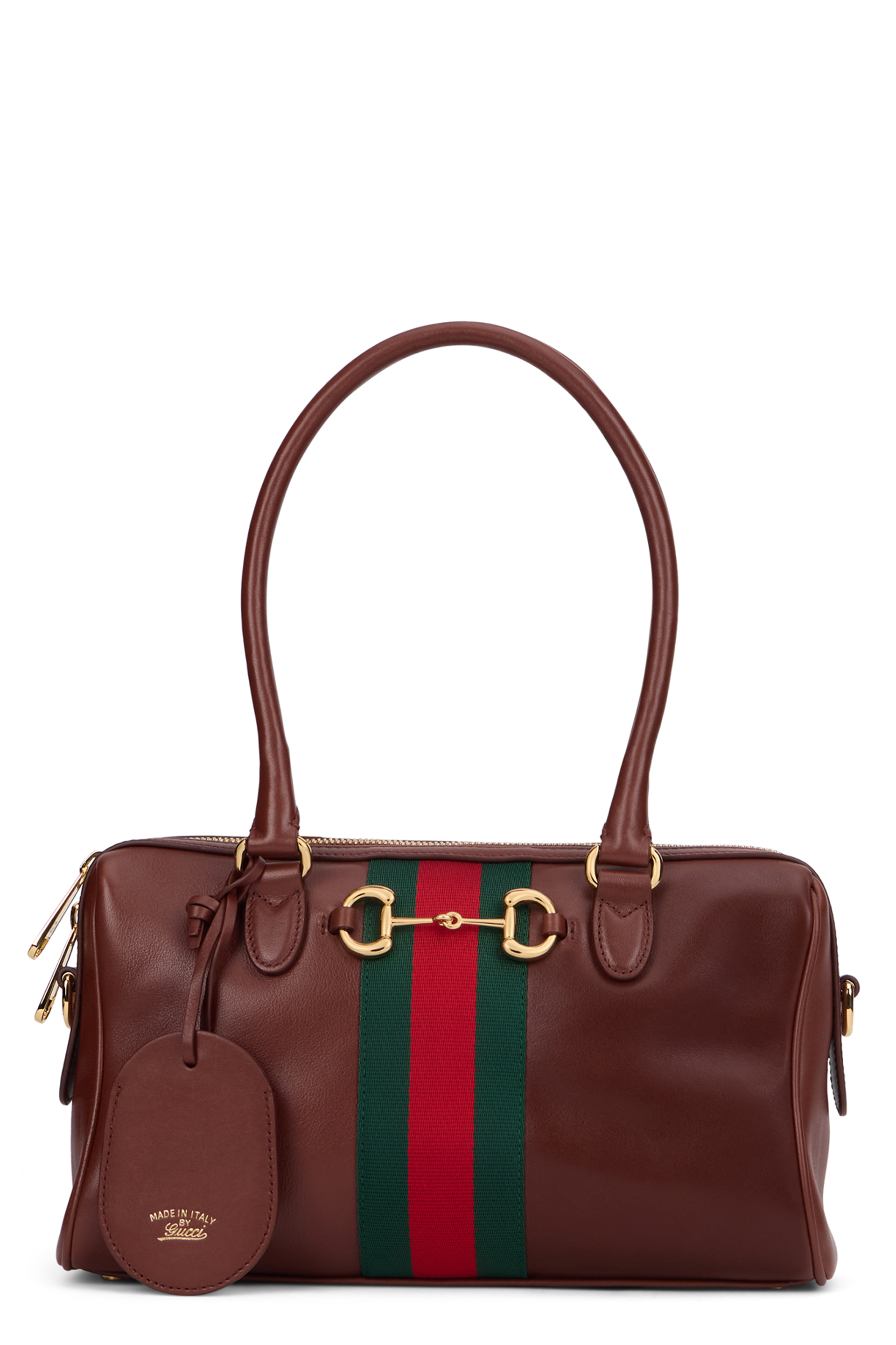 Medium duffle bag in leather