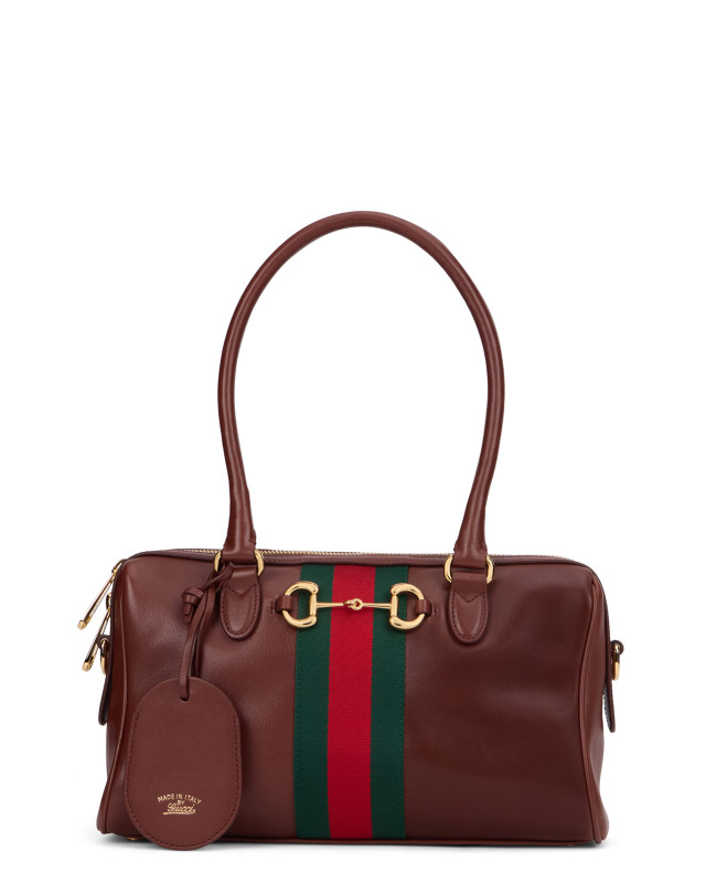Medium duffle bag in leather