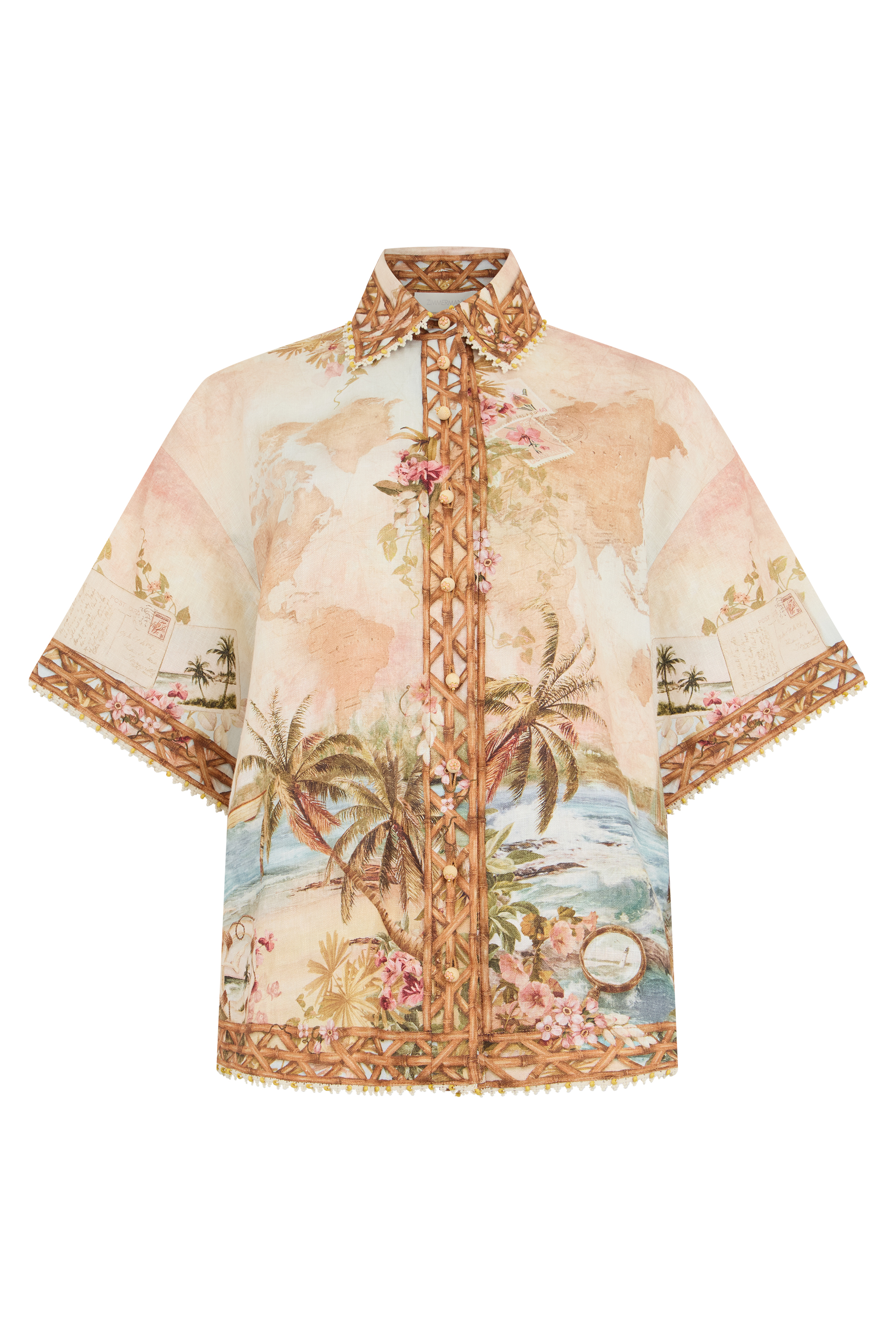 Printed linen shirt