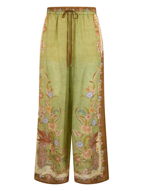 Printed silk trousers