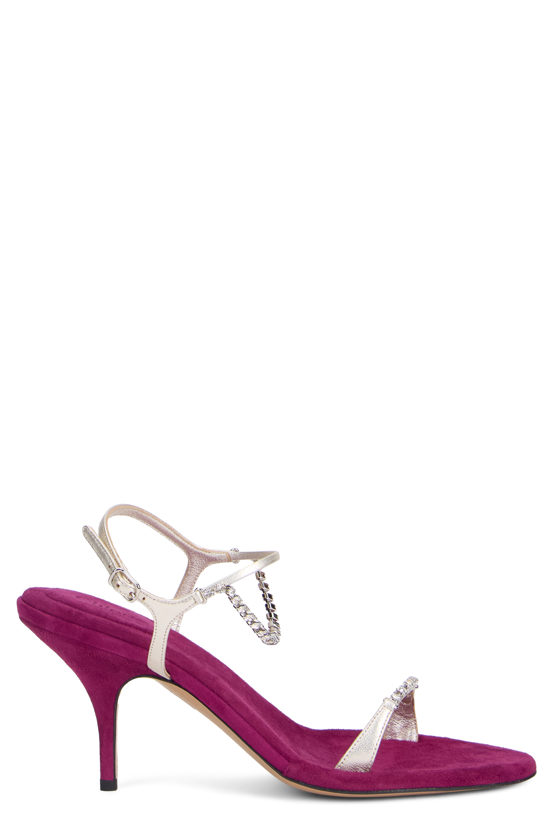 Heeled sandals in leather