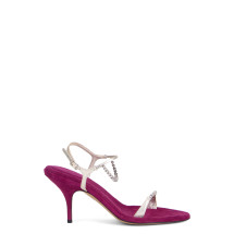 Heeled sandals in leather