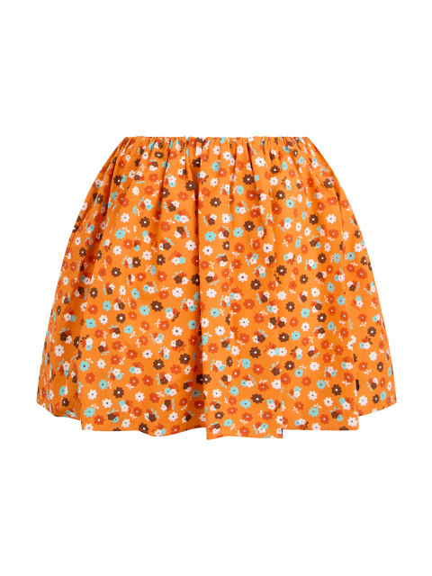 Pencil skirt in poplin with floral print