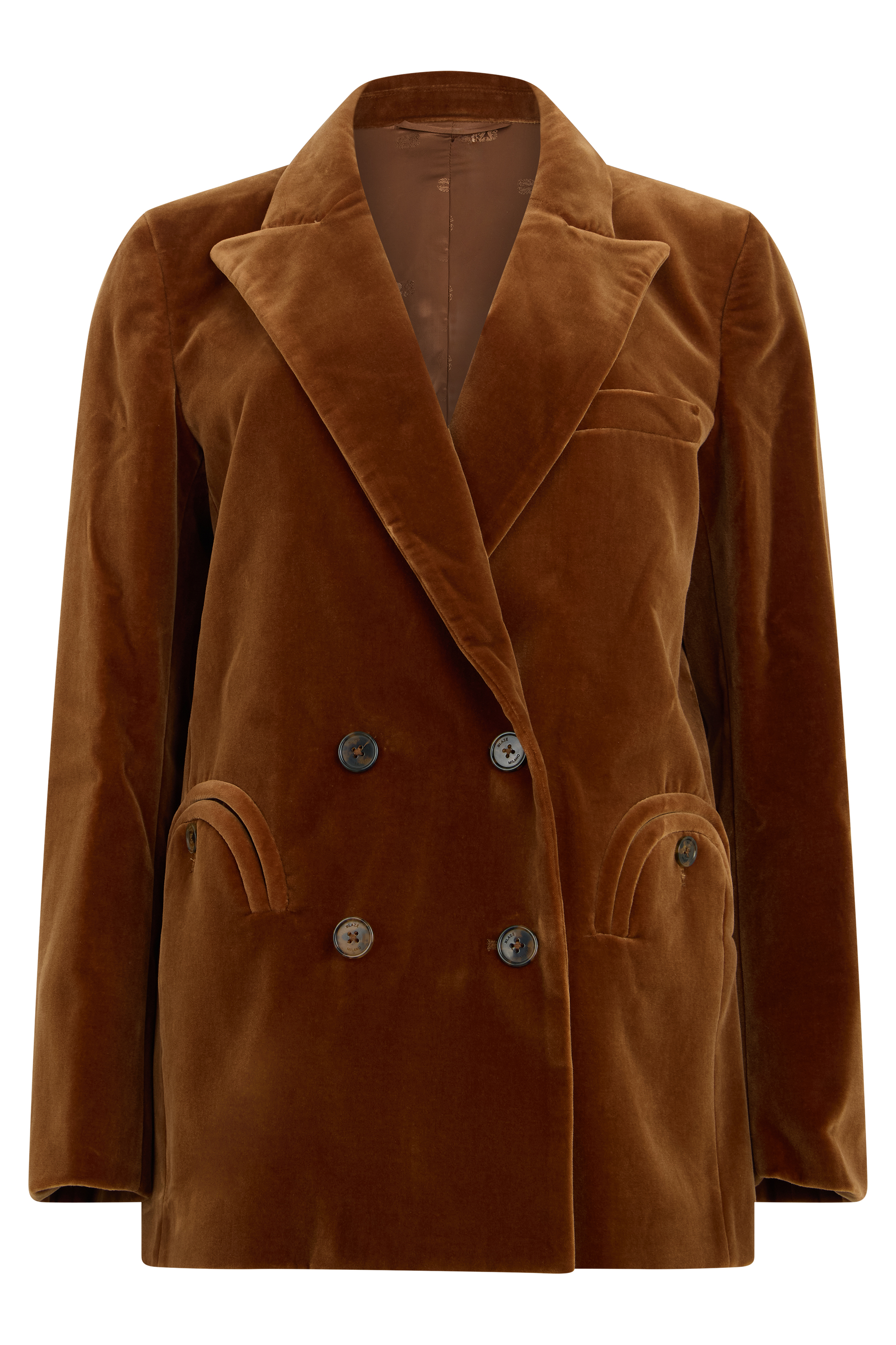 Velvet double-breasted blazer