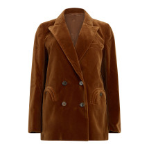 Velvet double-breasted blazer