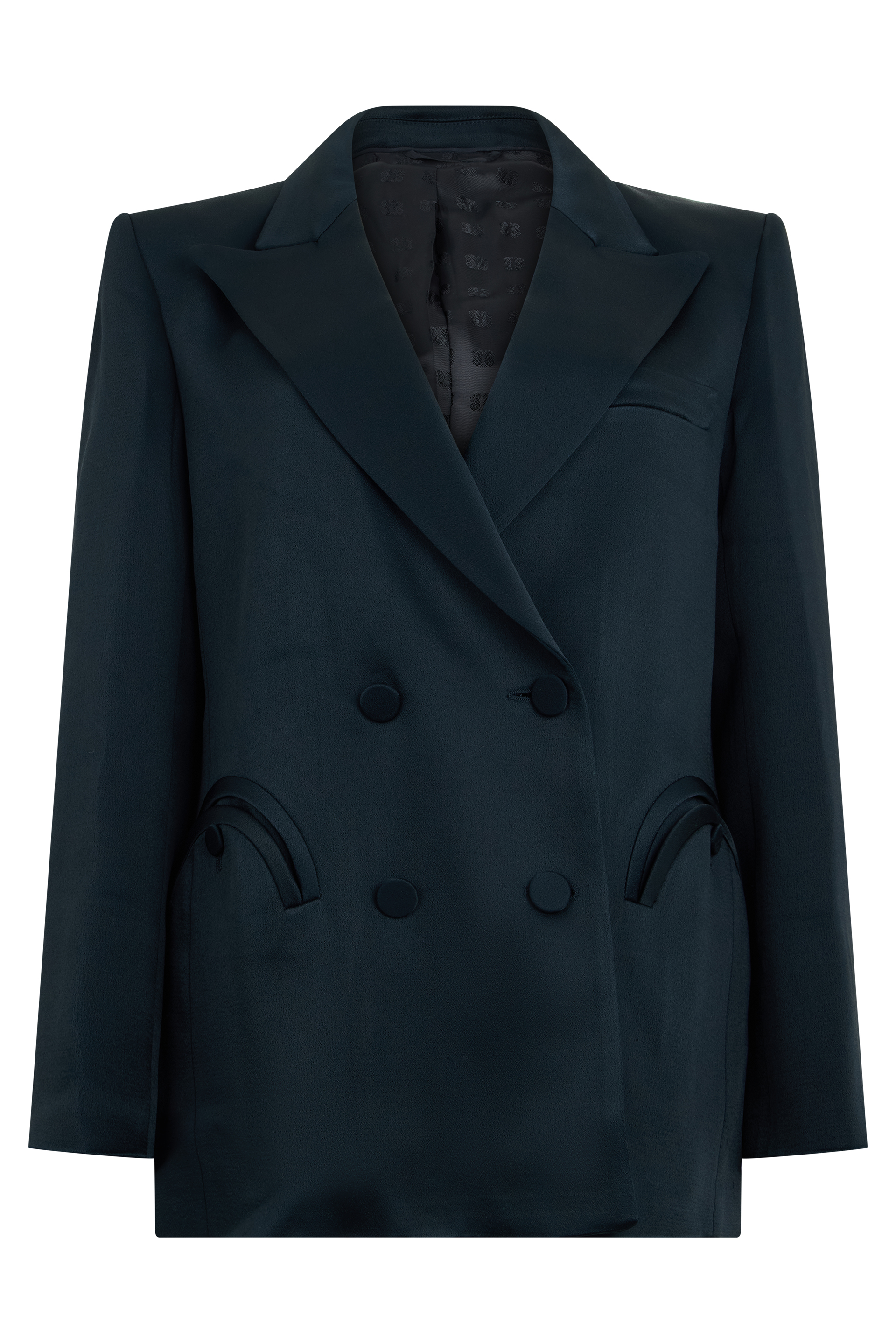 Double-breasted blazer in satin