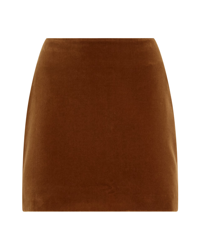 High-waisted velvet mini skirt