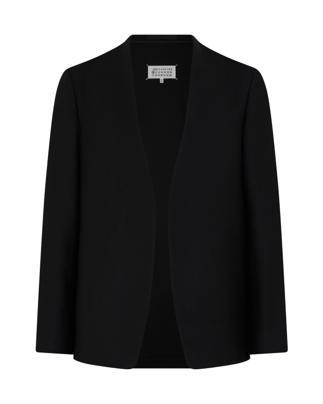 Open jacket in virgin wool