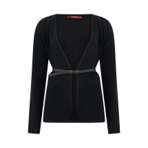 Cardigan with a thin belt