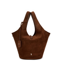 Suede leather tote bag