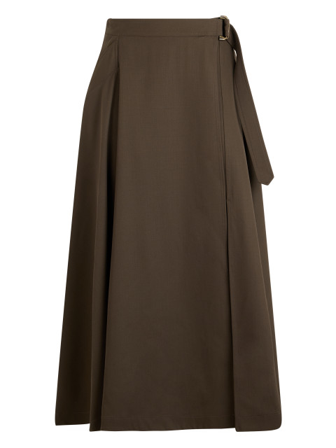 Long skirt in wool gabardine