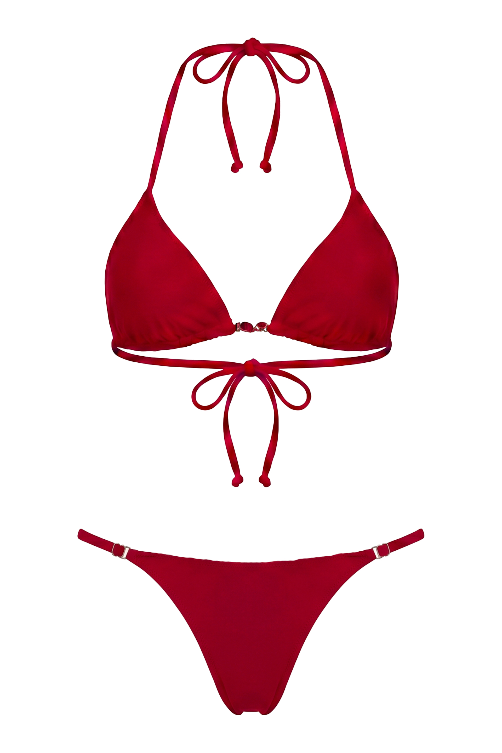 Red two-piece swimsuit elegant