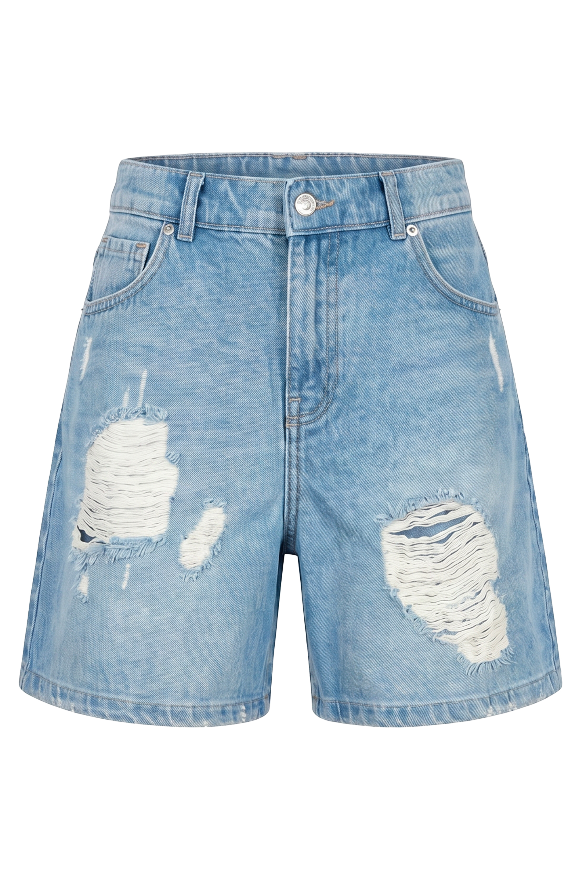 Denim shorts with rips