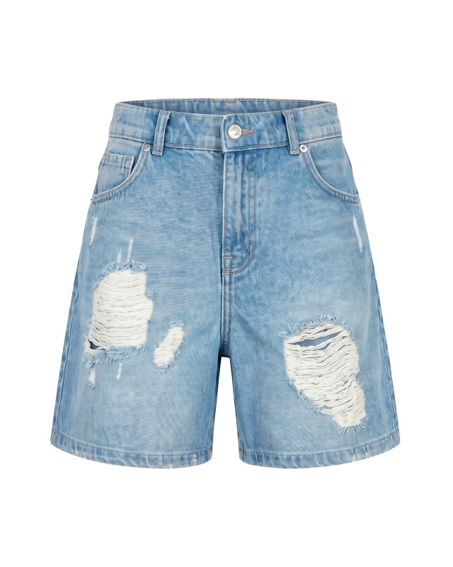 Denim shorts with rips