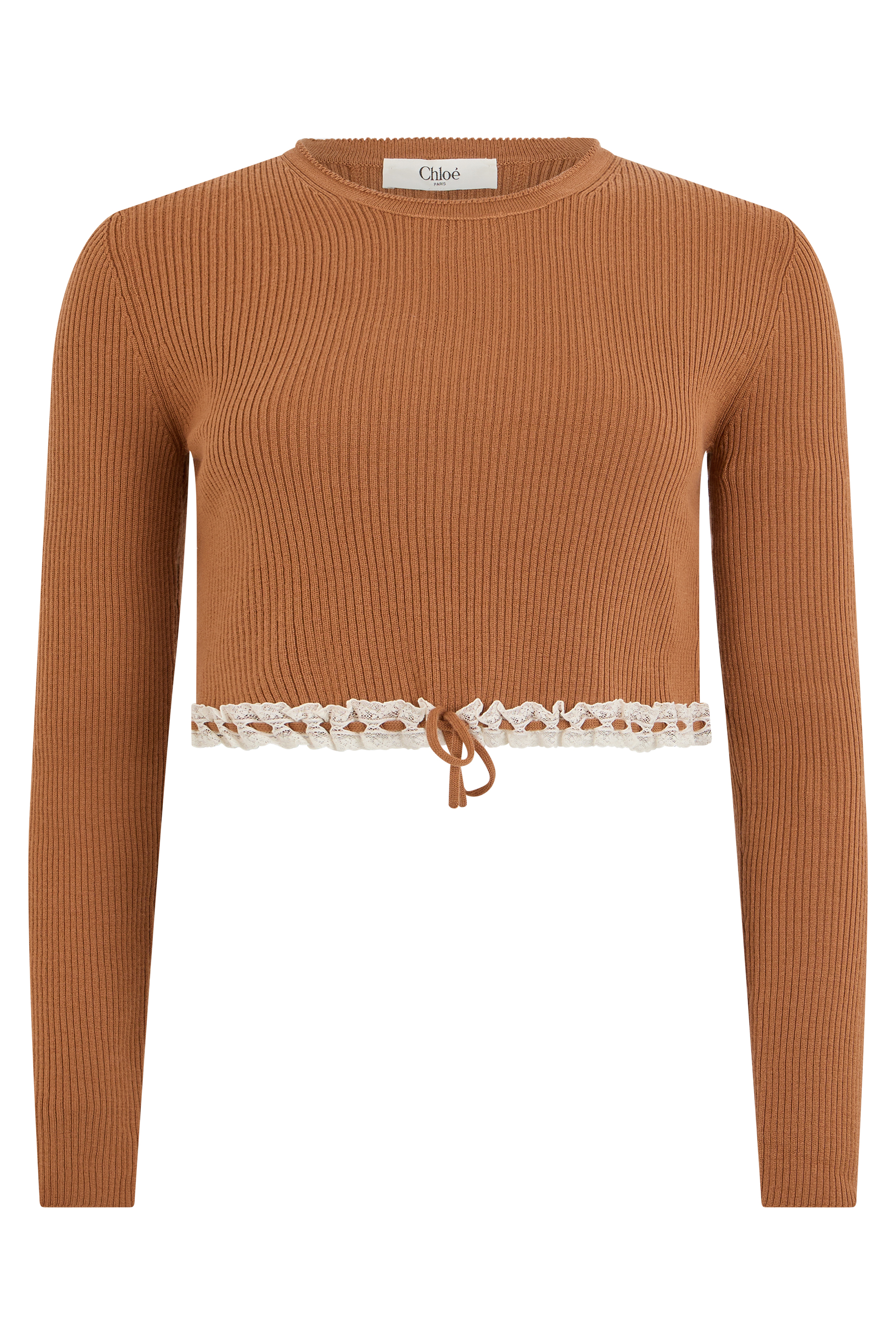 Cropped sweater in wool and cashmere