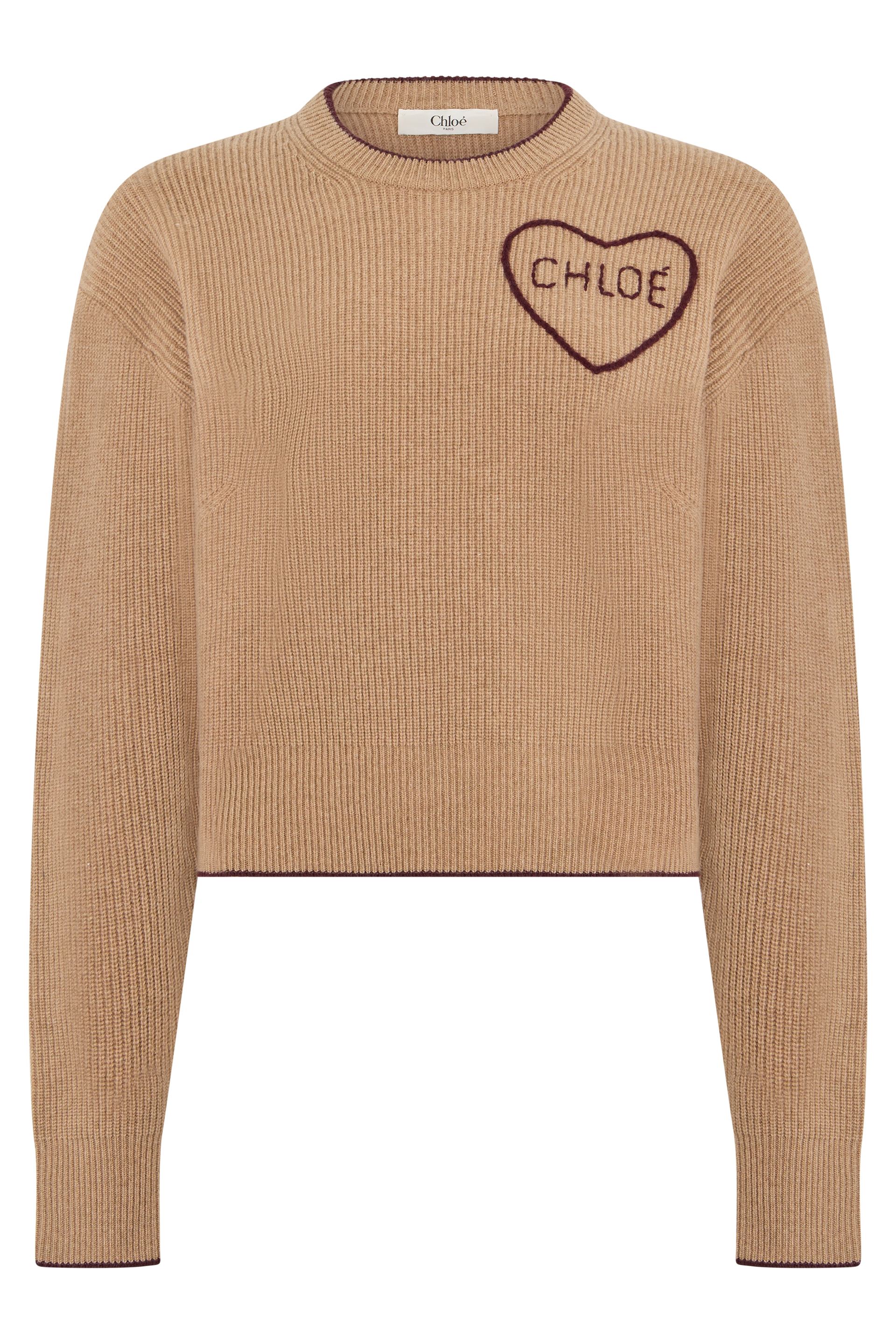 Wool and cashmere sweater with embroidery
