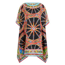 Silk kaftan with print