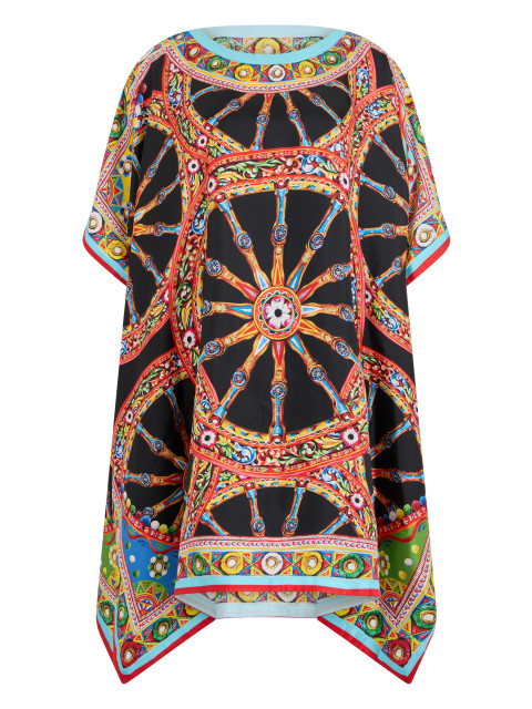 Silk kaftan with print