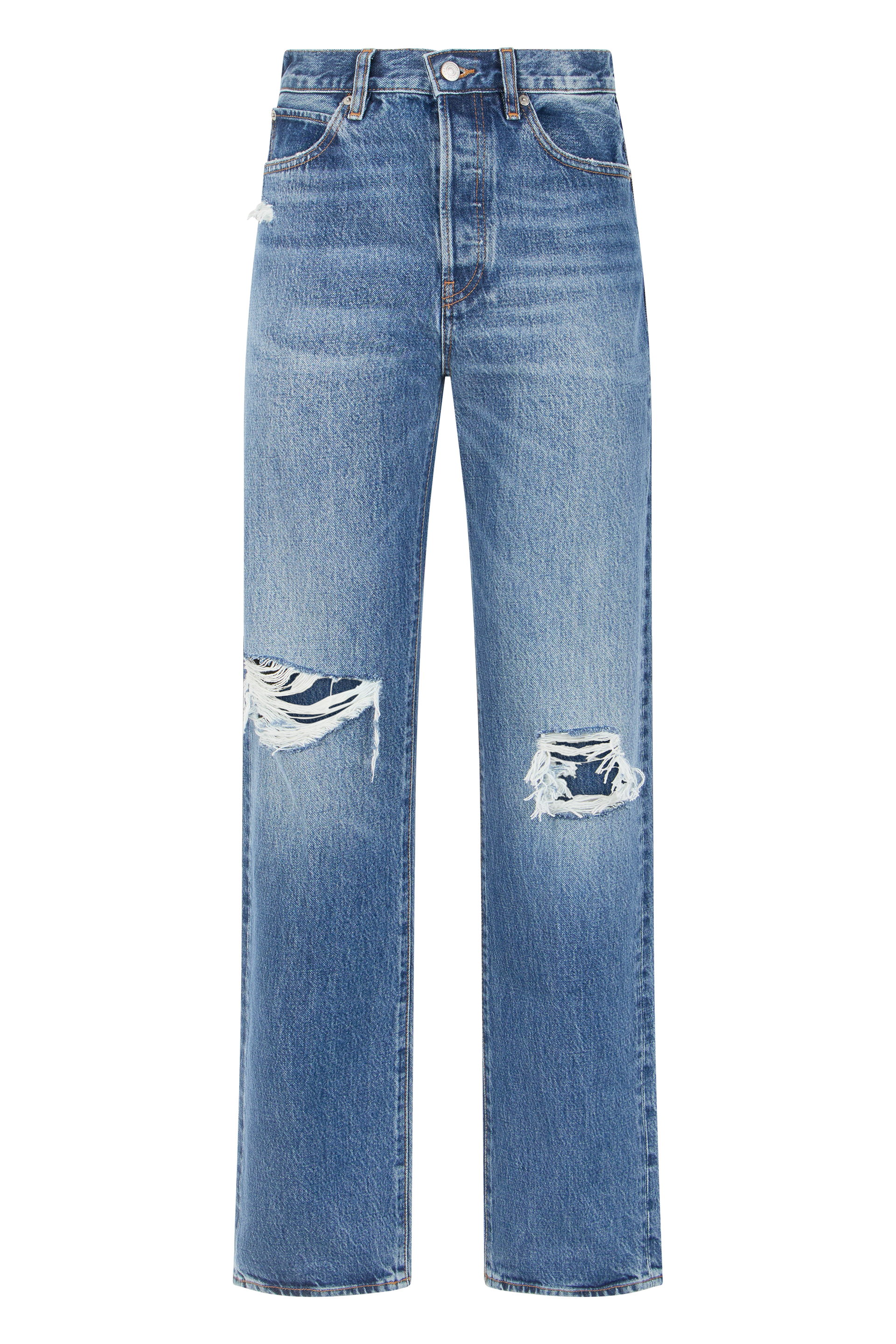 Jeans with rips and high waist
