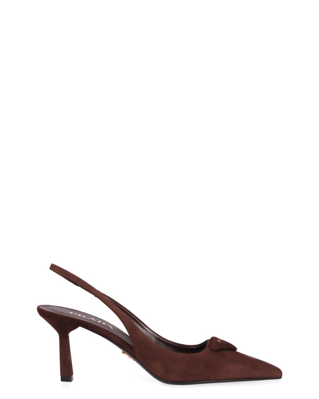 Suede slingback pumps