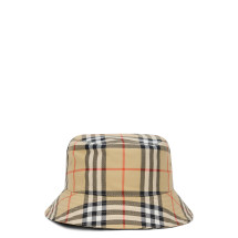 Bucket hat with checkered pattern