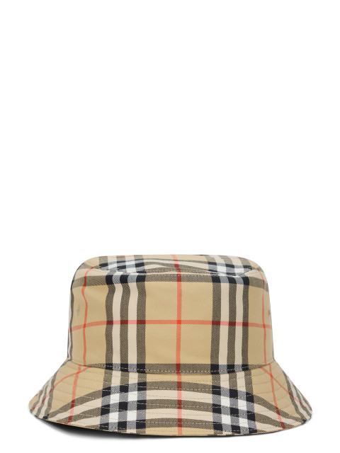 Bucket hat with checkered pattern