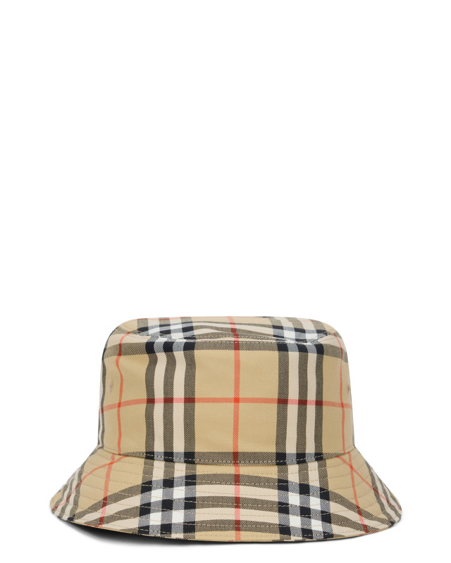 Bucket hat with checkered pattern