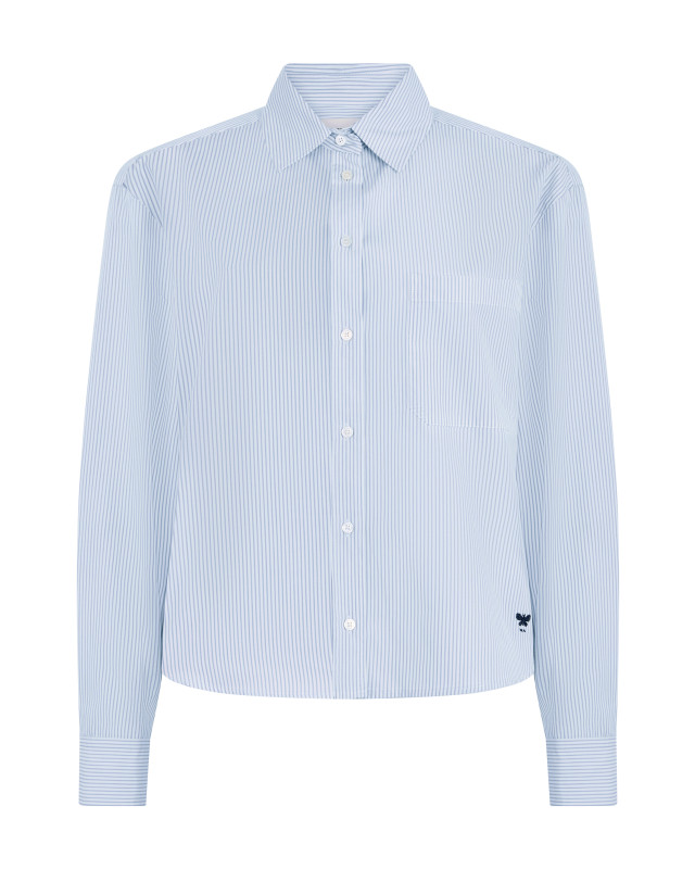 Shirt in cotton poplin with stripes