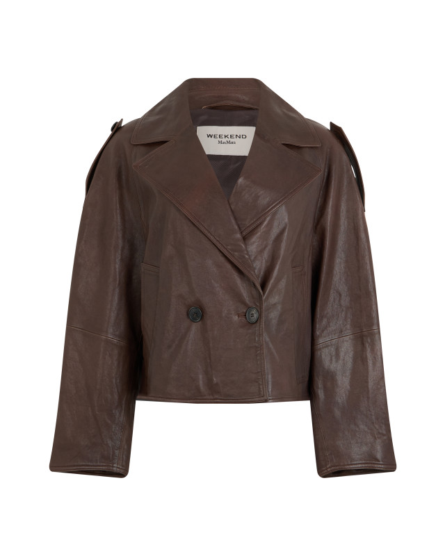 Short leather jacket