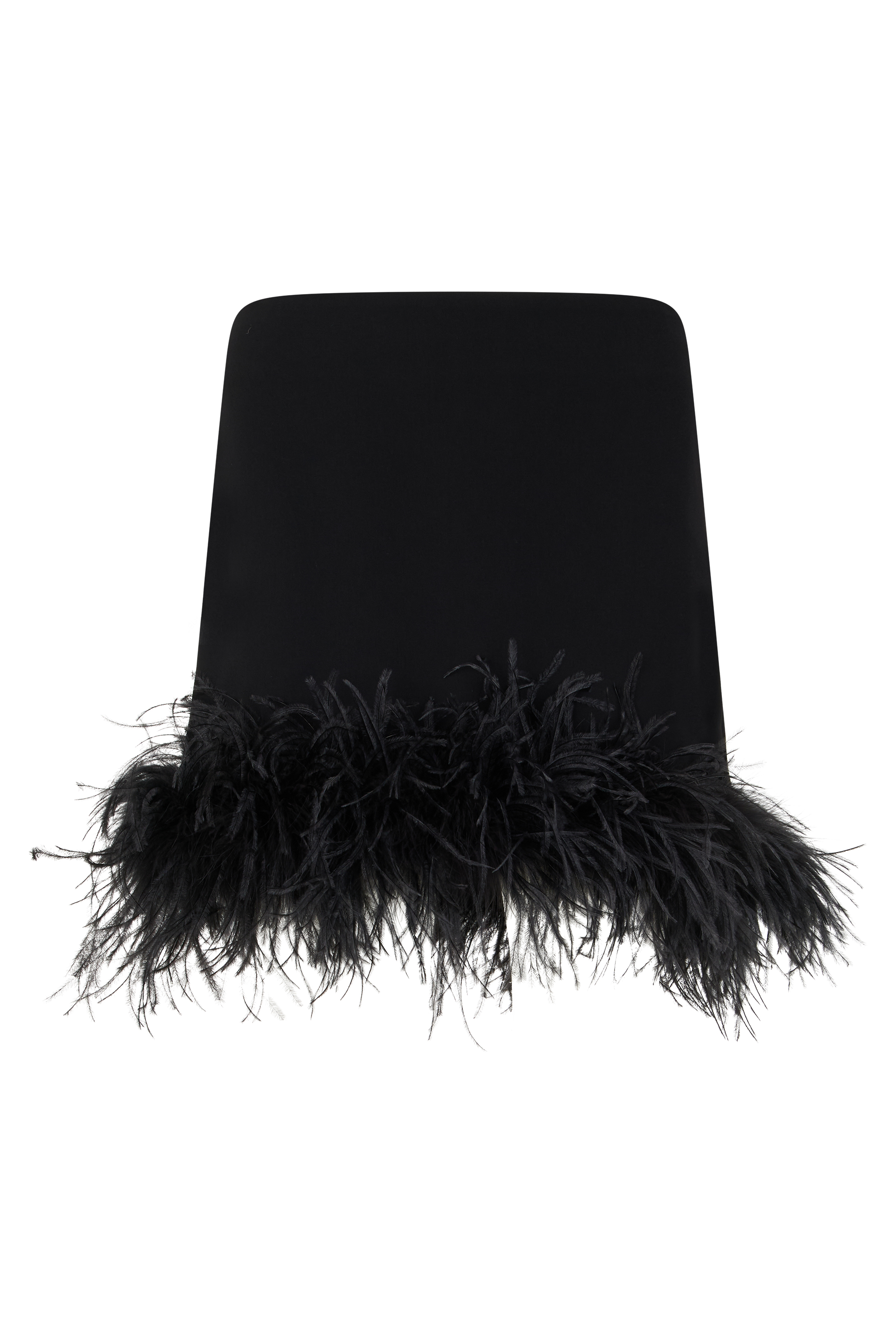 Mini skirt with feather trim