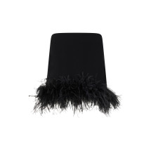 Mini skirt with feather trim
