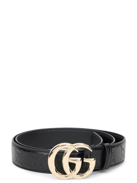 Belt with logo buckle