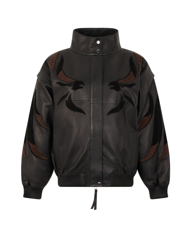 Bomber with high collar