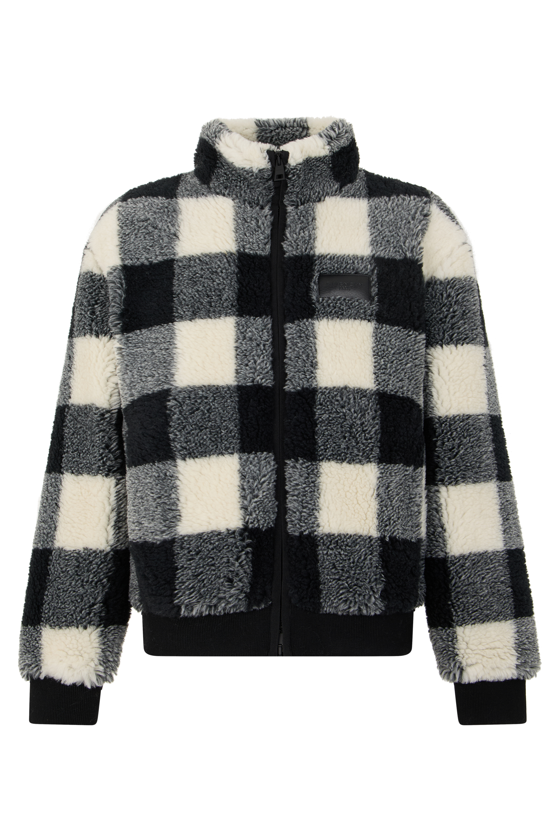 Plaid jacket with fur