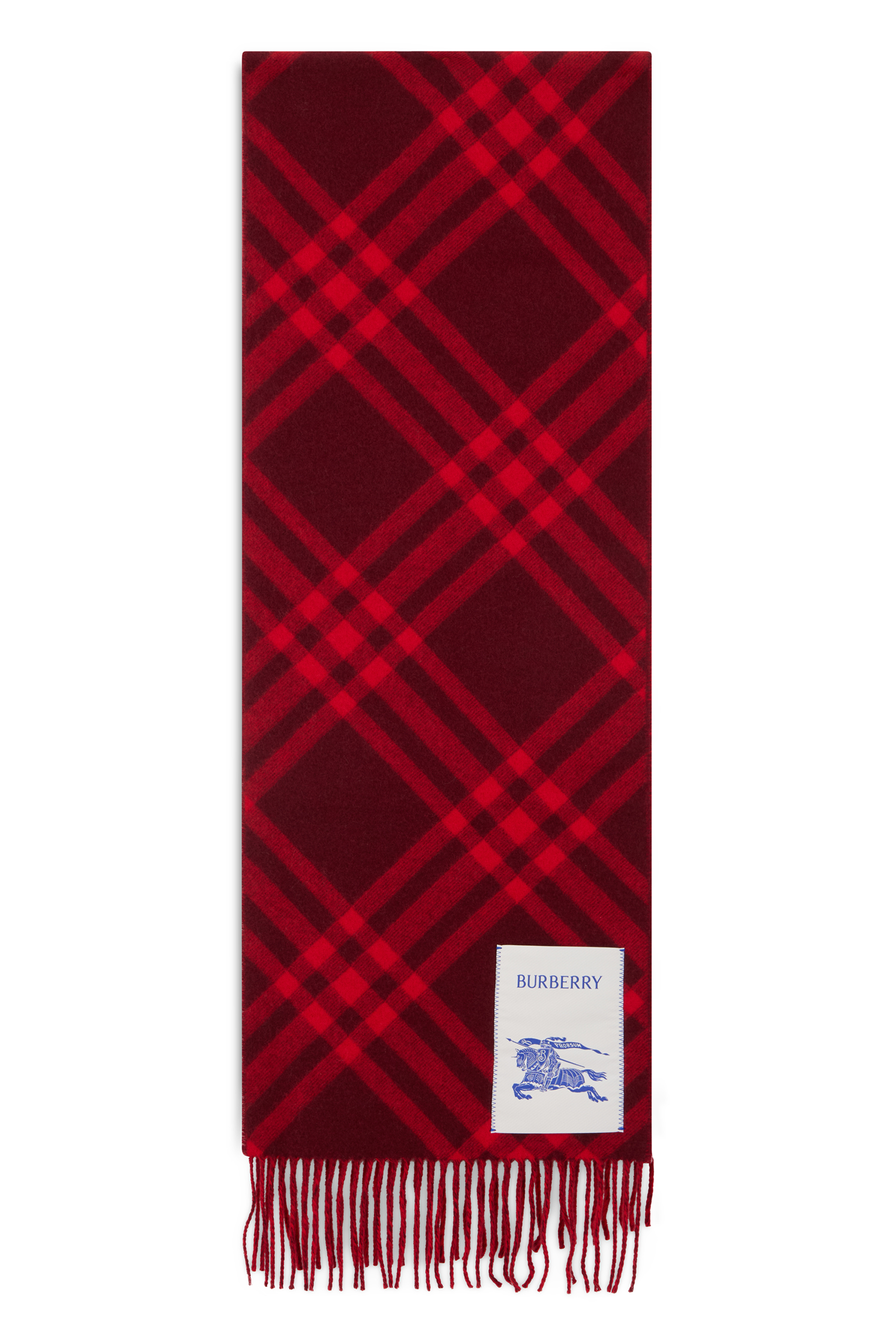 Plaid scarf with fringes