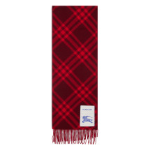 Plaid scarf with fringes