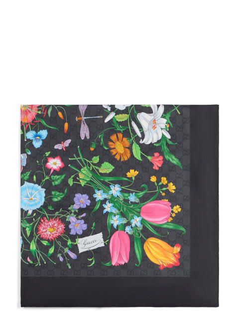 Silk twill square with print